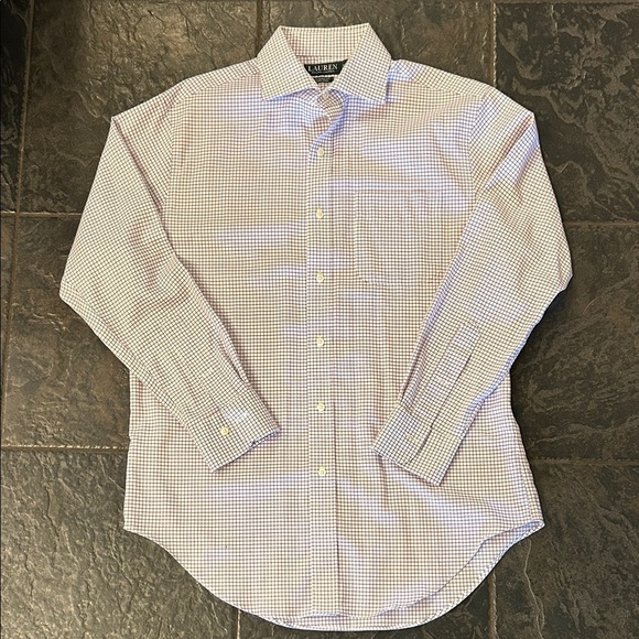 Lauren Ralph Lauren Other - Lauren Ralph Lauren Lavender and White Checkered Dress Shirt, perfect condition!